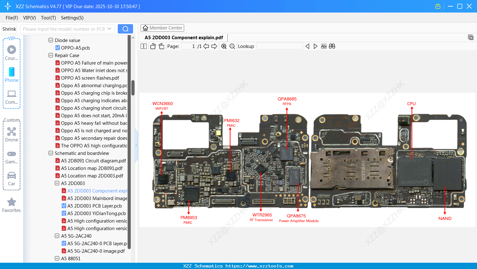 OPPO A5 2DD003 Component Explain